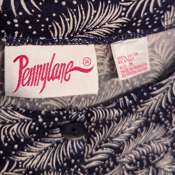 Vtg 90s Womens Small Navy Blue Romper Sleeveless Shorts Skirt Look ButtonUp 174 - Picture 8 of 14